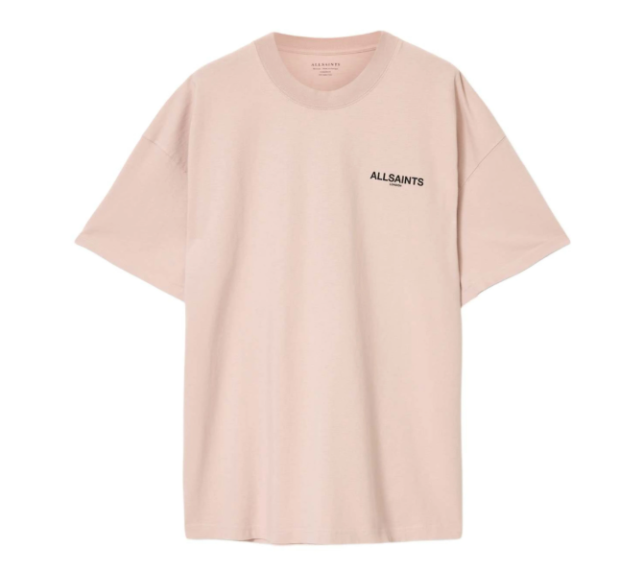 Camiseta AllSaints "Hallis Oversized Graphic T-Shirt Sunbaked Pink" Rosa