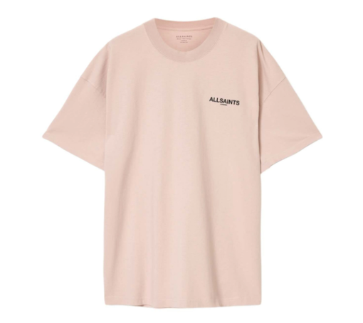 Camiseta AllSaints "Hallis Oversized Graphic T-Shirt Sunbaked Pink" Rosa