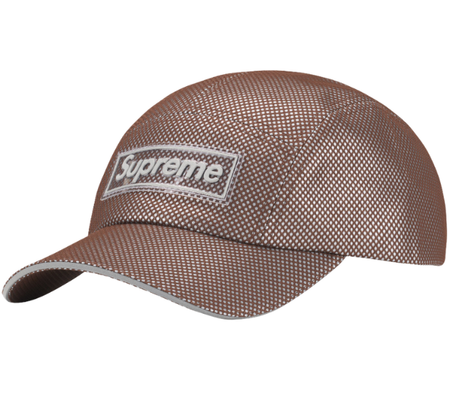 Boné Supreme FW26 "Metallic Mesh" Marrom