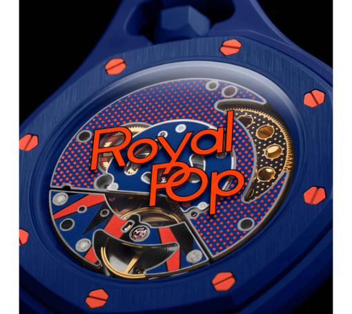 Relógio Swatch x Audemars Piguet "AP Bioceramic Royal Pop Orenji Hachi" Azul/Laranja