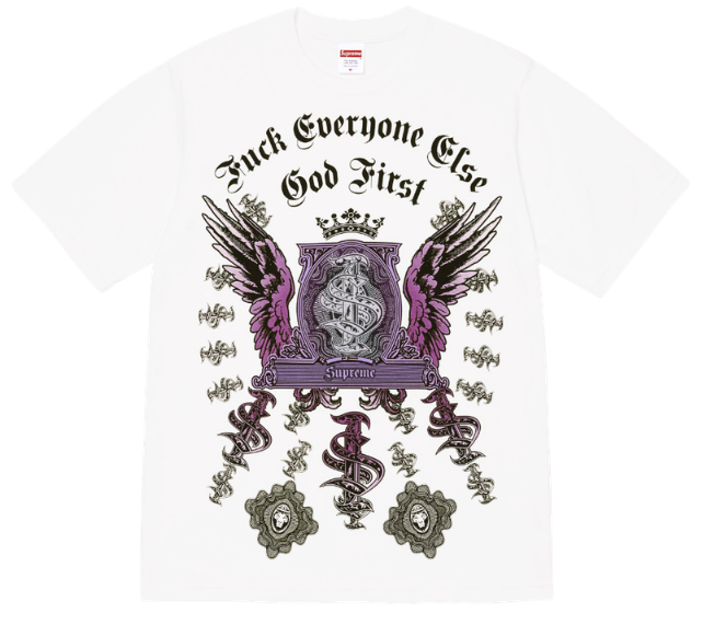Camiseta Supreme FW26 "Money" Branco