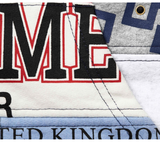 Moletom Supreme SS25 "Patchwork Zip Up" Azul Marinho