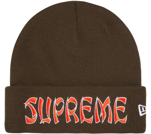 Touca Supreme FW26 x New Era "Action" Marrom