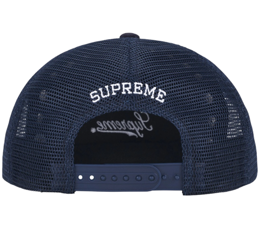 Boné Supreme FW25 "B.B. Simon Studded Mesh Back 5-Panel" Azul Marinho
