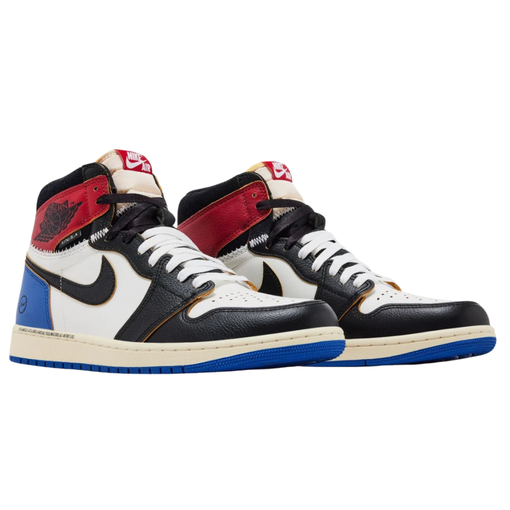 Tênis Nike Jordan 1 Retro High OG SP Fragment x Union LA "Varsity Red Sport Royal" Multicolor