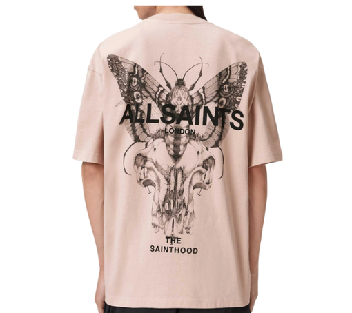 Camiseta AllSaints "Hallis Oversized Graphic T-Shirt Sunbaked Pink" Rosa