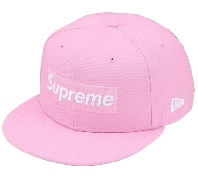 Boné Supreme SS26 x New Era "Rings Box Logo" Rosa