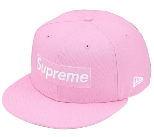 Boné Supreme SS26 x New Era "Rings Box Logo" Rosa