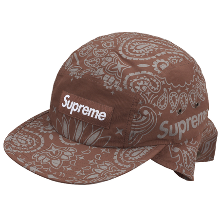Boné Supreme SS26 "Reflective Bandana Sunshield" Marrom