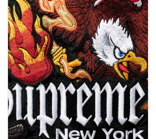 Moletom Supreme FW26 "Patches Zip Up Hooded Sweatshirt" Preto