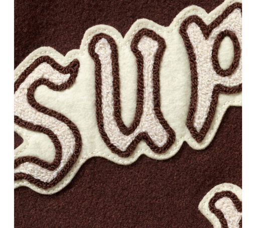 Jaqueta Supreme FW26 "Captains Varsity Jacket" Marrom