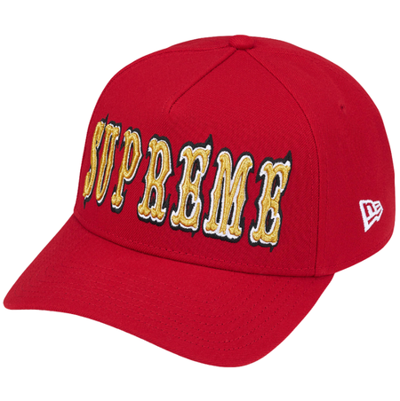 Boné Supreme SS26 "Gothic Outline Adjustable New Era" Vermelho