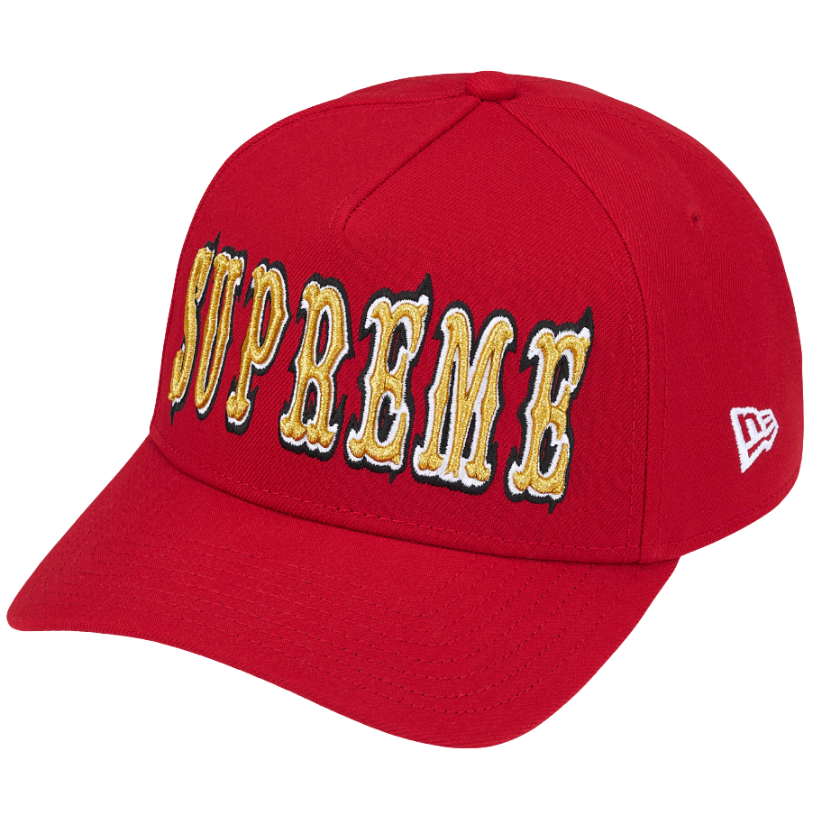 Boné Supreme SS26 "Gothic Outline Adjustable New Era" Vermelho
