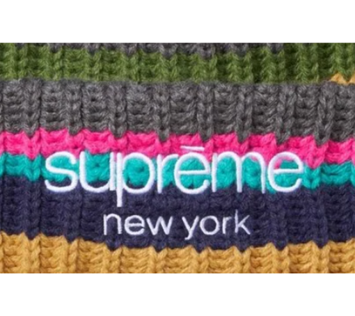 Touca Supreme FW26 "Classic Logo Chunky Ribbed" Multicolor