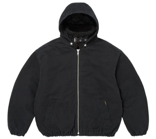 Jaqueta Supreme FW26 "Faux Shearling Lined Bomber Jacket" Preto