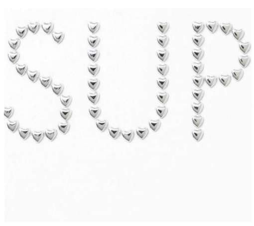 Camiseta Supreme FW26 "Hearts Studded S/S Top White" Branco