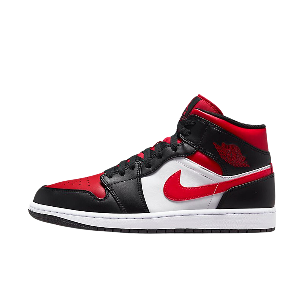 Tênis Air Jordan 1 Mid "Bred Toe" Preto/Vermelho
