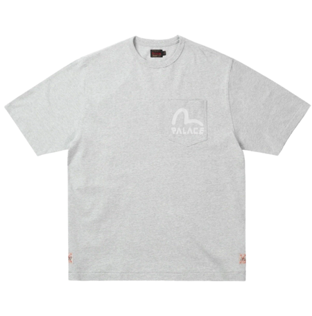 Camiseta Palace x Evisu "Grey Marl" Cinza