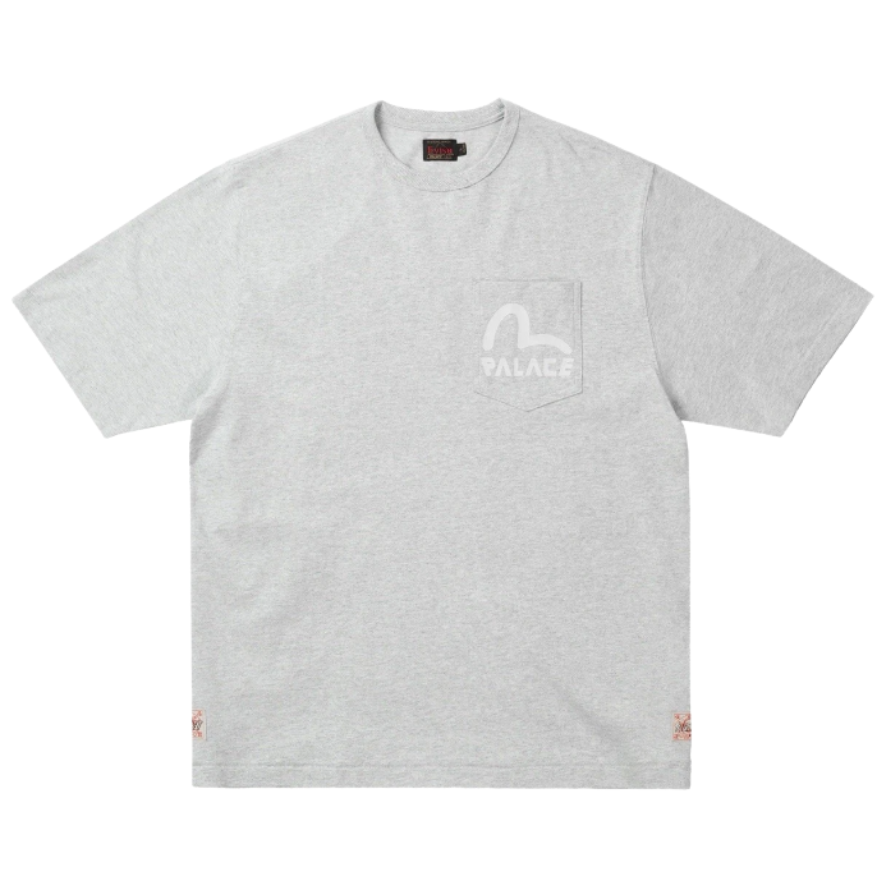 Camiseta Palace x Evisu "Grey Marl" Cinza