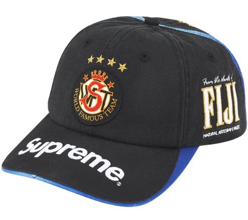 Boné Supreme SS26 "Fiji 6-Panel" Preto