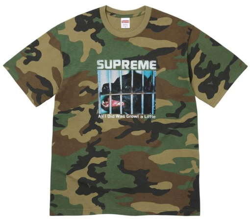 Camiseta Supreme FW26 "Growl" Camuflado