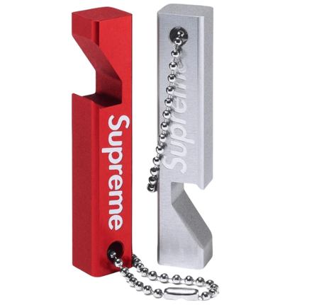 Chaveiro Abridor Supreme SS26 "Nishiwaki Bottle Opener" Vermelho/Prata