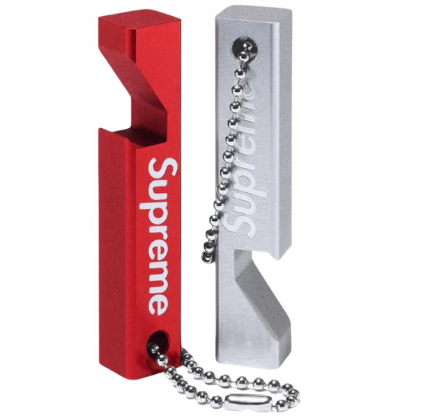 Chaveiro Abridor Supreme SS26 "Nishiwaki Bottle Opener" Vermelho/Prata
