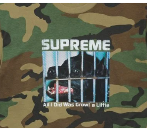 Camiseta Supreme FW26 "Growl" Camuflado
