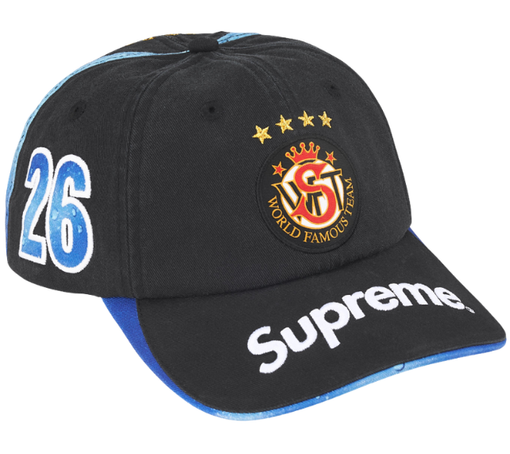 Boné Supreme SS26 "Fiji 6-Panel" Preto