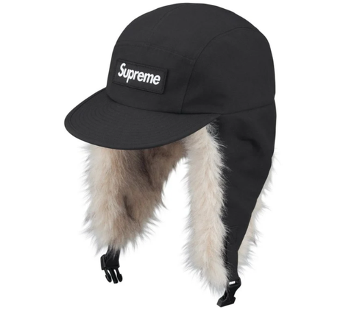 Boné Supreme FW26 "GORE-TEX Earflap Camp Cap" Preto
