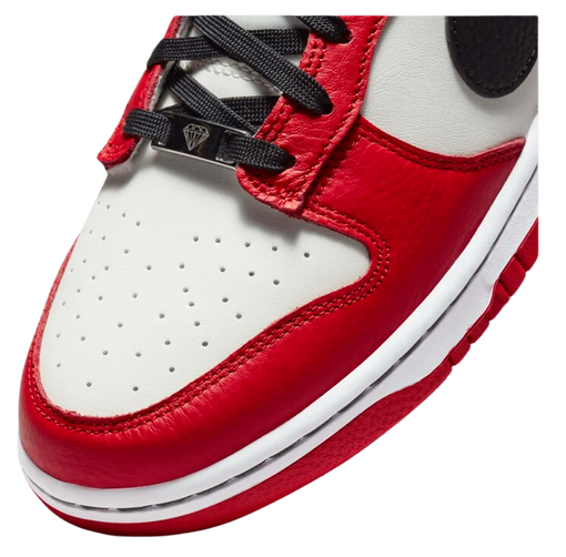 Tênis Nike Dunk Low Retro EMB "Nba 75th Anniversary Chicago" Branco/Vermelho