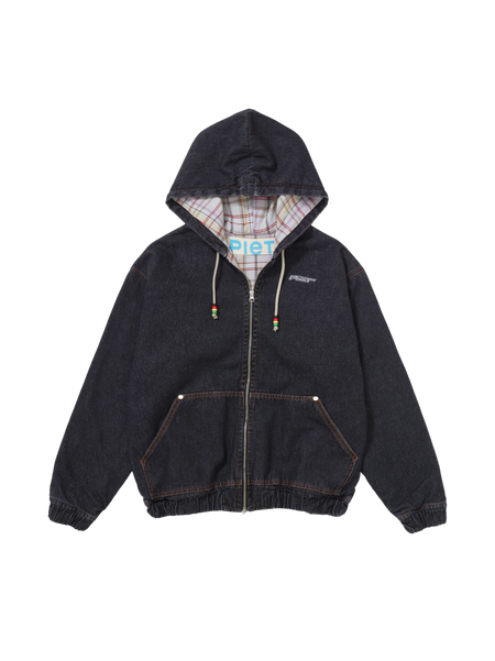 Jaqueta Piet "Black Denim Hooded" Preto