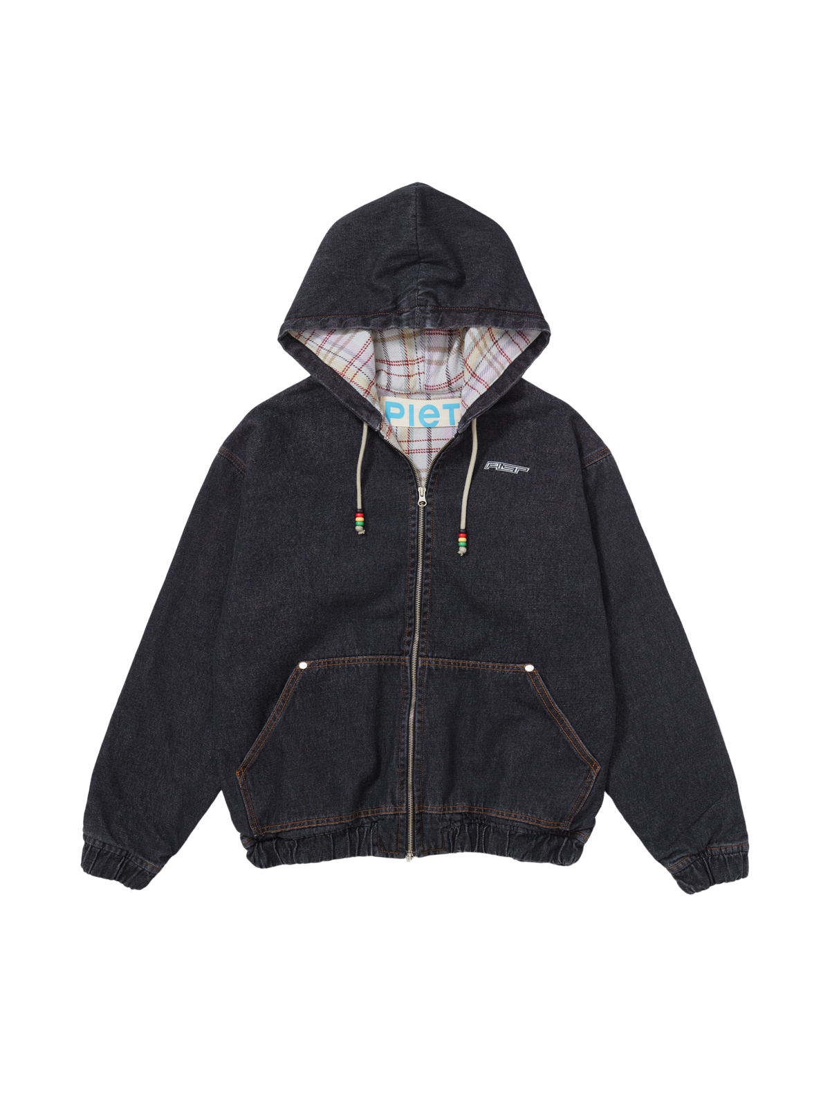 Jaqueta Piet "Black Denim Hooded" Preto