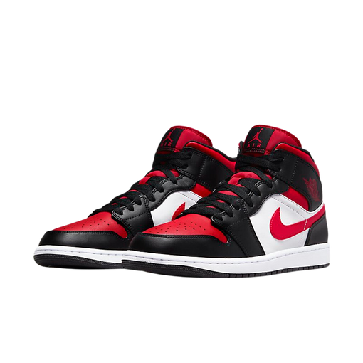 Tênis Air Jordan 1 Mid "Bred Toe" Preto/Vermelho