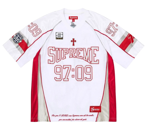 Jersey Supreme FW26 "Disciples Football" Branco