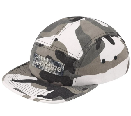 Boné Supreme FW26 "Rhinestone Label Camp Cap Snowcamo" Camuflado