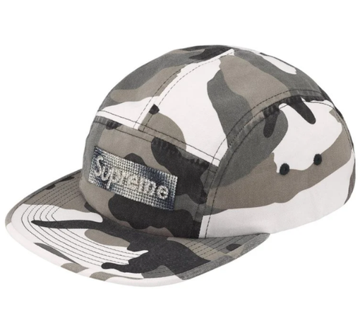 Boné Supreme FW26 "Rhinestone Label Camp Cap Snowcamo" Camuflado
