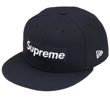 Boné Supreme SS26 x New Era "Rings Box Logo" Azul Marinho