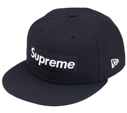 Boné Supreme SS26 x New Era "Rings Box Logo" Azul Marinho