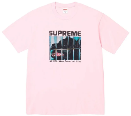 Camiseta Supreme FW26 "Growl" Rosa