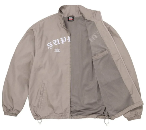 Jaqueta Supreme FW26 X Umbro "Cotton Ripstop Track Jacket Grey" Cinza