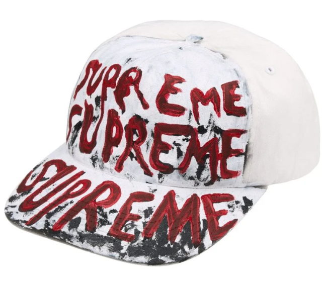 Boné Supreme FW26 "Josh Smith x Supreme Boné Painted 5-Panel" Branco