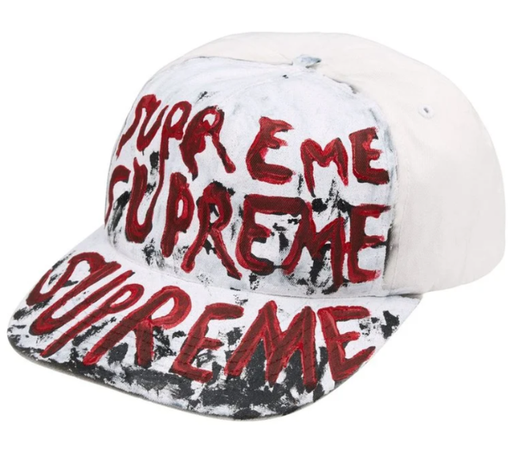 Boné Supreme FW26 "Josh Smith x Supreme Boné Painted 5-Panel" Branco