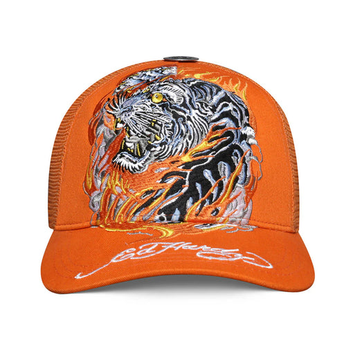 Boné Ed Hardy Trucker Flaming Tiger "Orange" Laranja