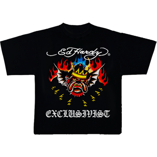Camiseta Exclusiviist 1of1 x Ed Hardy "4 Da Big Dawgs Only" Preto
