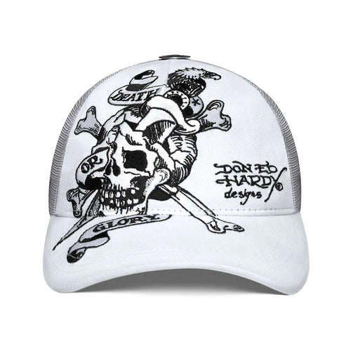 Boné Ed Hardy Trucker Deathorglory "White" Branco