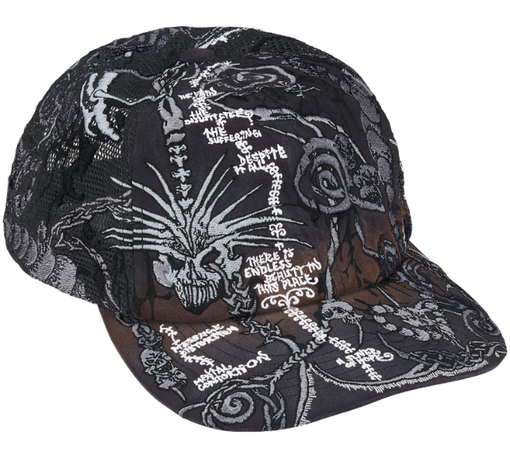 Boné Supreme SS26 "Wombat Embroidered Mesh Back" Preto