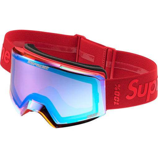 Óculos Supreme x 100% NORG Goggles FW25 "Red" Vermelho