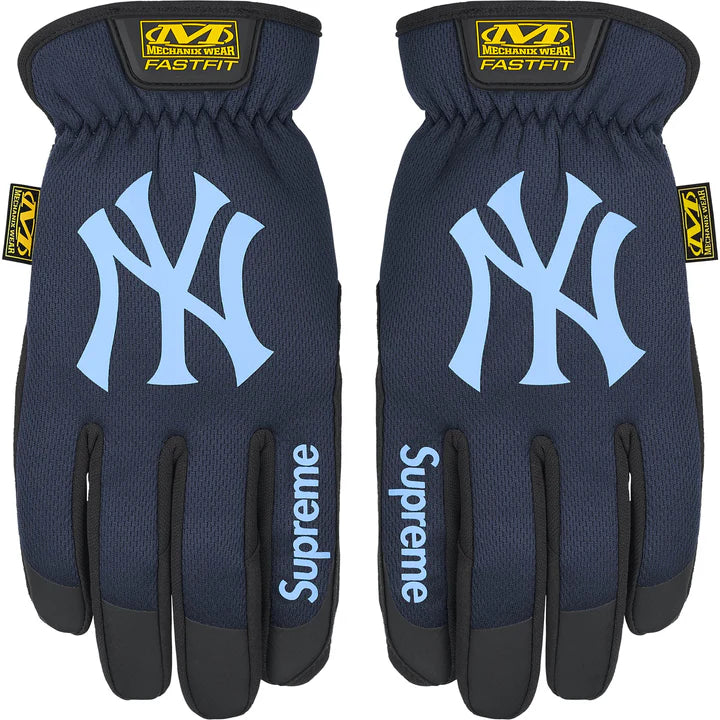 Luva Supreme x Mechanix FastFit MLB Teams FW25 "Navy - New York Yankees" Azul Marinho