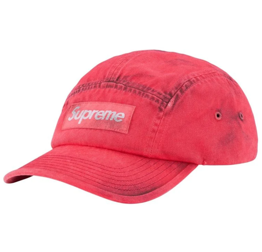 Boné Supreme SS26 "Overdyed Camp Cap" Vermelho